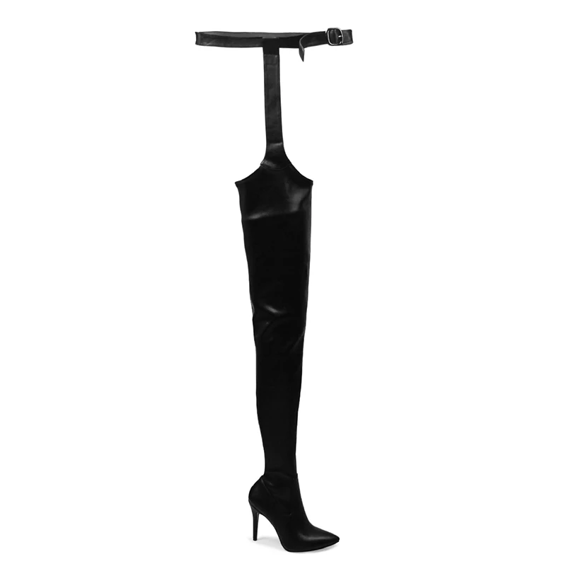 SARAIRIS/женские ботфорты выше колена из искусственной кожи высокие сапоги женские ботфорты в стиле Рианны сапоги на высоком каблуке 10 см с острым носком
