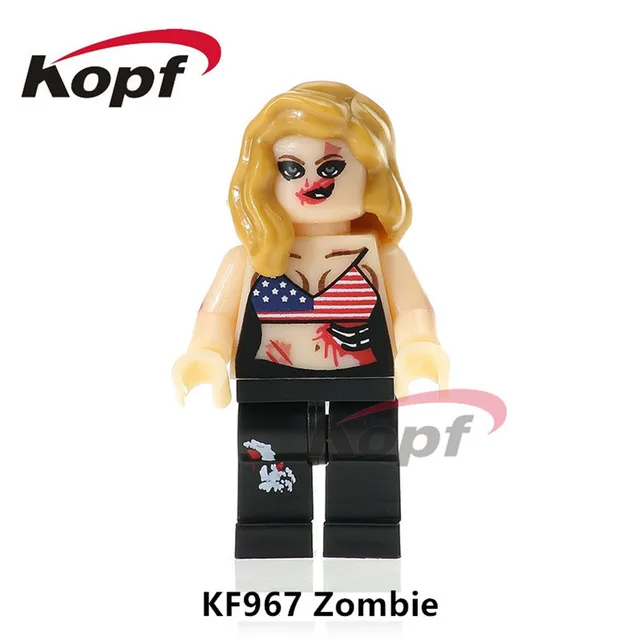 Best Price 20Pcs The Horror Theme Movie Figures Zombie Michael Myers Foxmask Here's Jonney Bricks Building Blocks Toys for children KF967