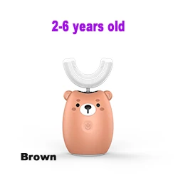 Kids 360 Sonic Electric Toothbrush Cute Cartoon Rechargeable Electric Tooth Brush Silicone Automatic Children Teeth Brush - Цвет: Standard Brown 2-6