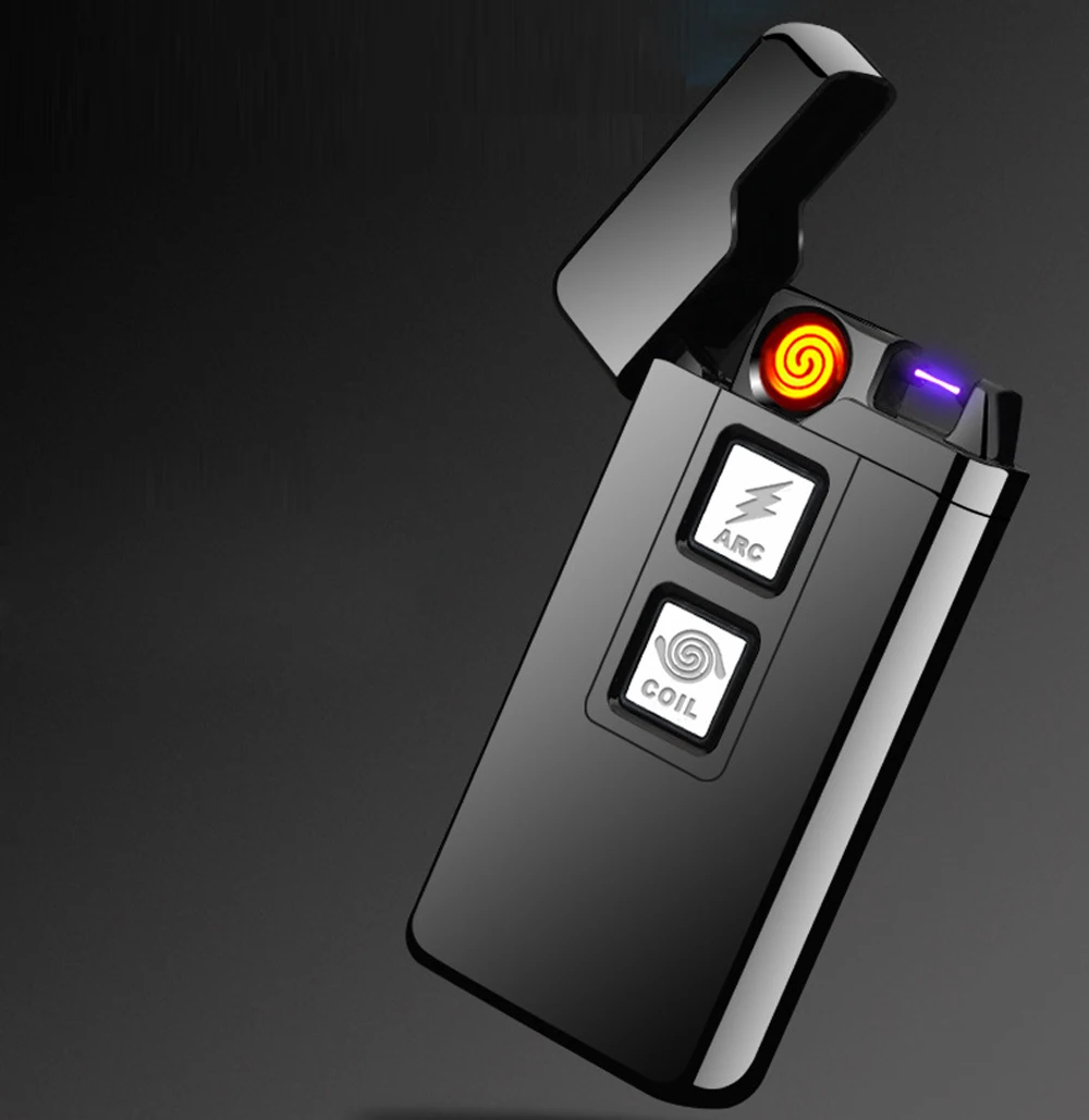 2017 Новый 2 в 1 катушка и дуга Зажигалка умный электронный USB зажигалки двойного