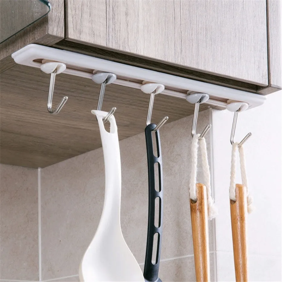 Kitchen Cupboard Hook Organizer Pantry Chest Tools Towels Hanger Wardrobe Clothes Storage Shelf Bathroom Holder1