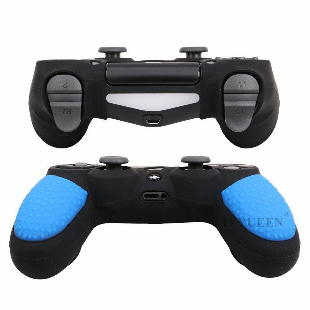 IVYUEEN Противоскользящий силиконовый чехол для Dualshock 4 PS4 DS4 PRO тонкий защитный чехол для контроллера с 2 захватами для большого пальца