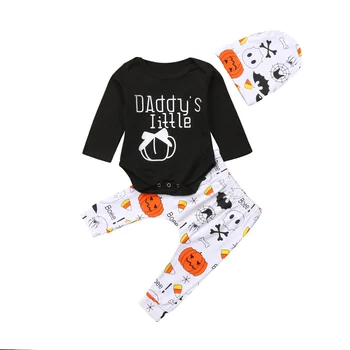

0-24M Toddler Baby Boys Girls Kids Clothes Halloween Outfits Bodysuit Jumpsuit Long Pants Autumn Set