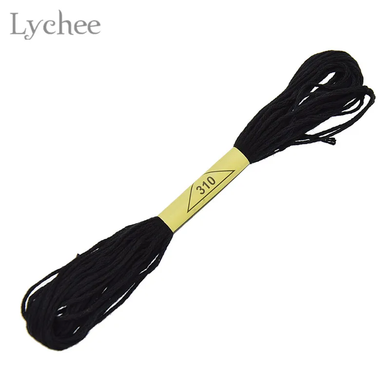 Lychee Life 블랙 크로스 스티치 자수 스레드 DIY 수제 봉제 공예 액세서리