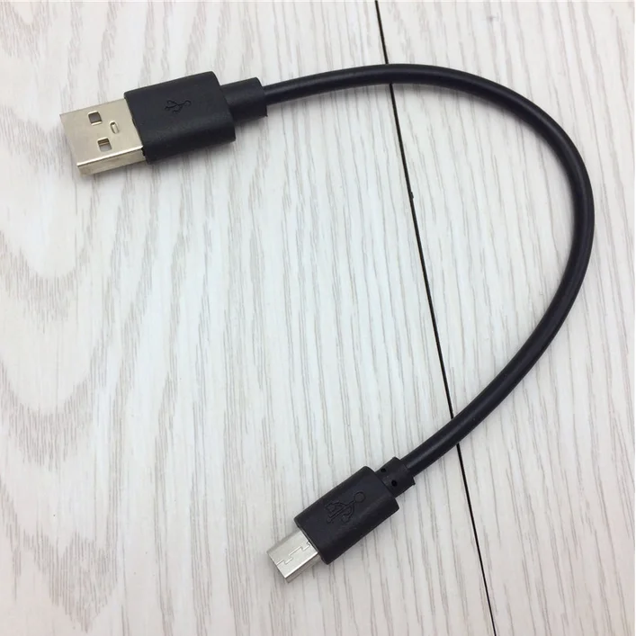 10 قطعة 15 سنتيمتر 2A قصيرة المصغّر usb بيانات كابل الشاحن ل باور ربنك لشحن الهاتف الخليوي الأسود