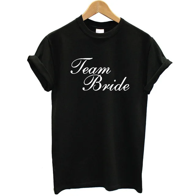 Женская футболка с коротким рукавом и круглым вырезом Team Bride забавная женская