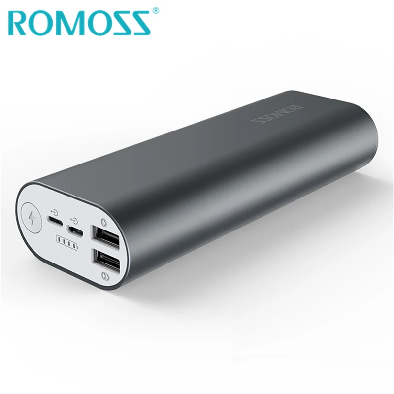 ROMOSS ACE20 20000 мАч двойной USB выход алюминиевый сплав внешний аккумулятор power Bank для iPhone 7 7plus планшетов