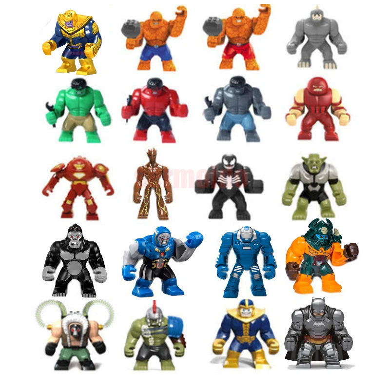 Super Heroes Infinity War Avengers Big Size Hulk Batman Movie Bane Thanos Building Blocks Children Gfit Toys For Children DBP552