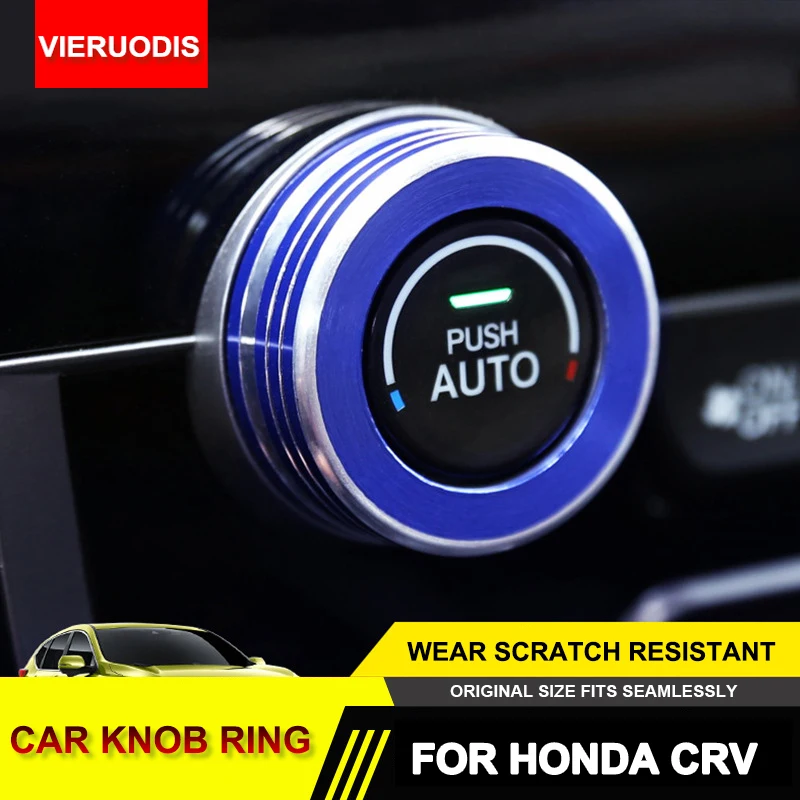 

Vieruodis 3Colors Car Knob Ring Cover Volume Air Conditioning Control Switch Knob Sound Ring Cover Decor for Honda CRV 2017-2019