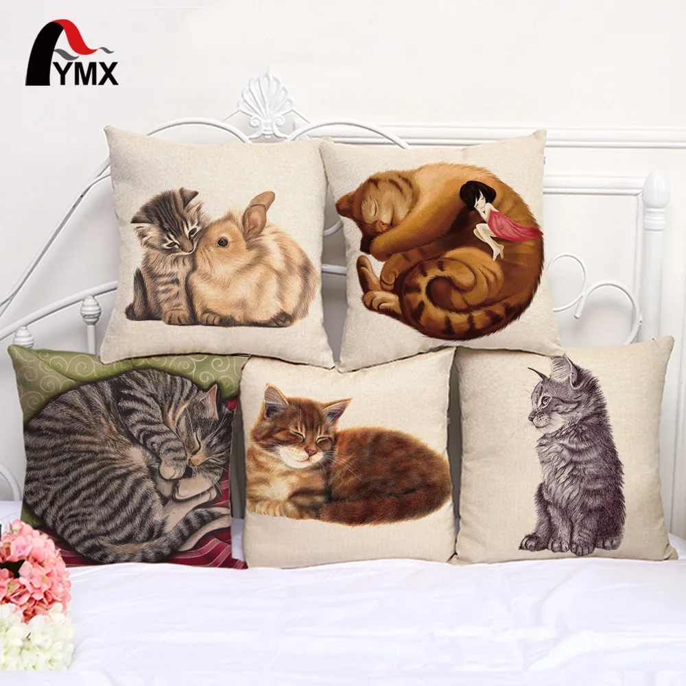Чехол для диванной подушки с принтом ленивых кошек|cushions with cats|pillows case pillowpillow cover |