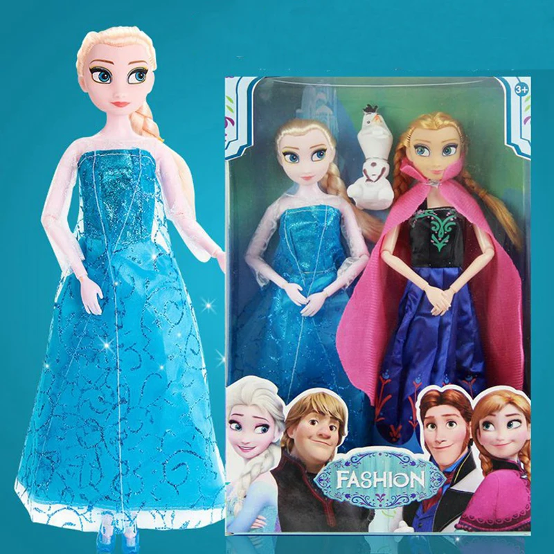 Disney 2019 New Frozen Princess Plush Doll Fairy Kid Girl DIY Toy Handmade Dress Up Aisha Ana Lovely Model Child Birthday Gift