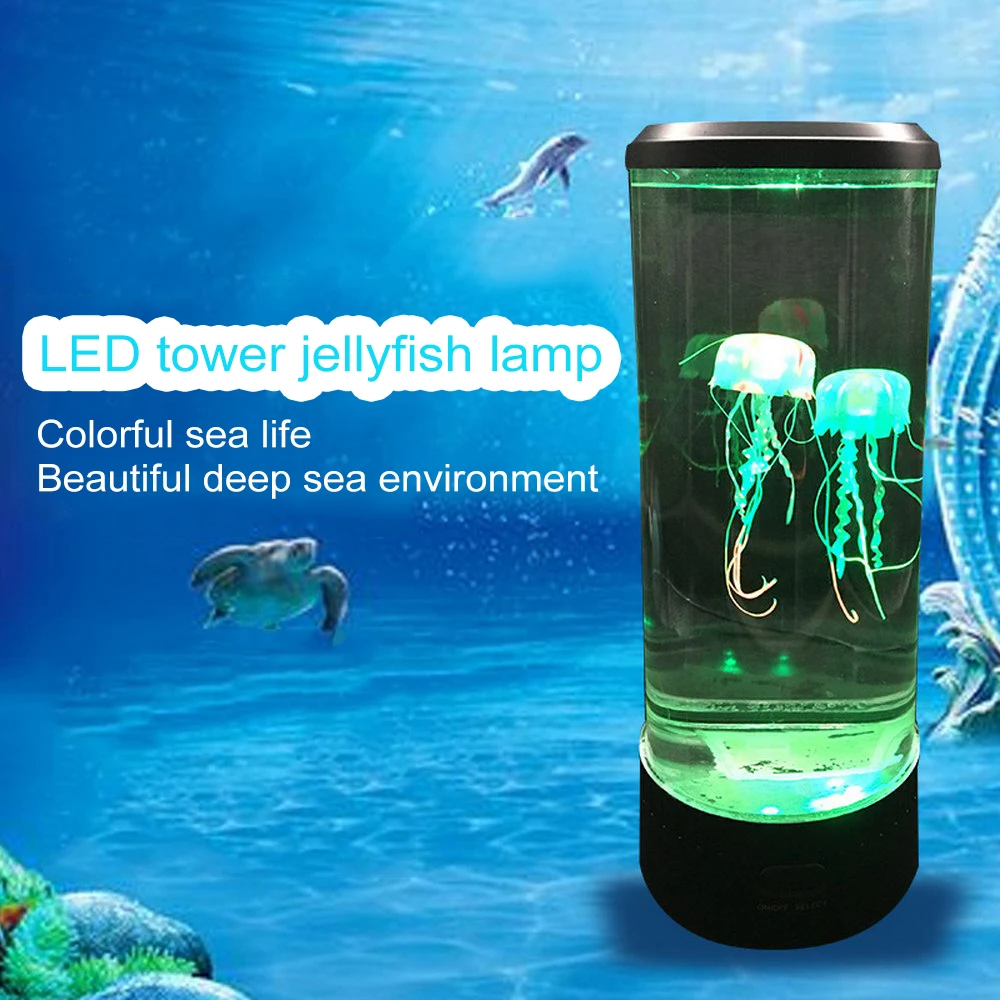 2,5 Вт Светодиодный светильник в виде Медузы для аквариума, 7 цветов, Ночной светильник, декоративная и романтическая ночная лампа, usb зарядка, АБС-пластик, акрил