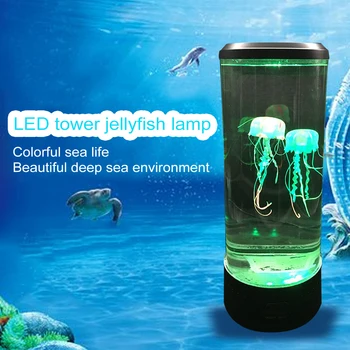 

Jellyfish Lamp LED Night Light Aquarium Decorative Childen Night Lamp Table Lamp 7Colors Change Bedside Lamp USB Home Decoration