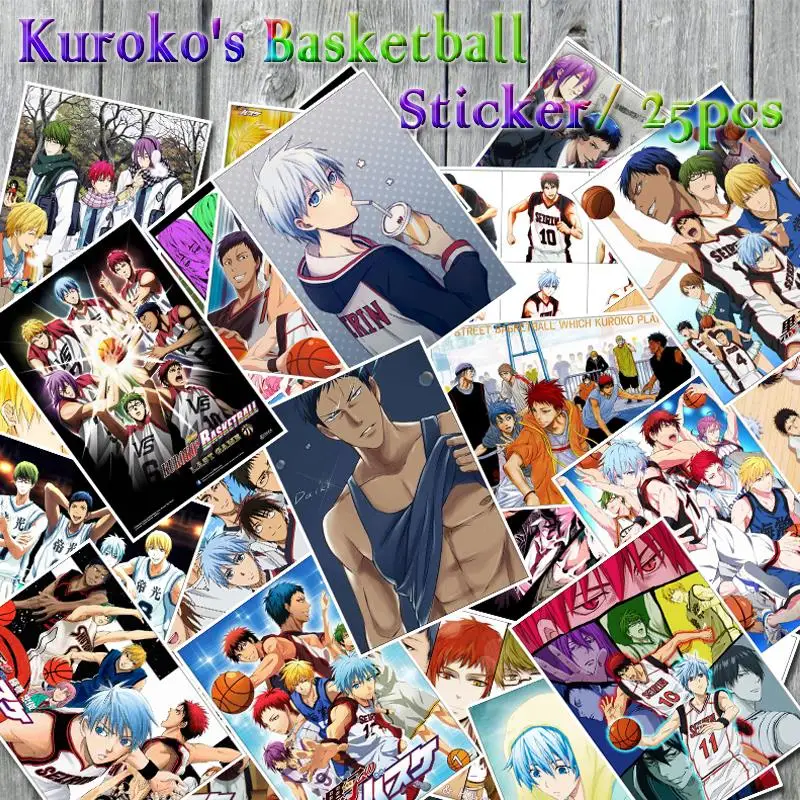 25 шт. баскетбольные стикеры Kuroko s для водонепроницаемых стикеров, мотоциклов, велосипедов, ноутбуков, скейтбордов, Ipad телефонов, мультяшных аниме стикеров s