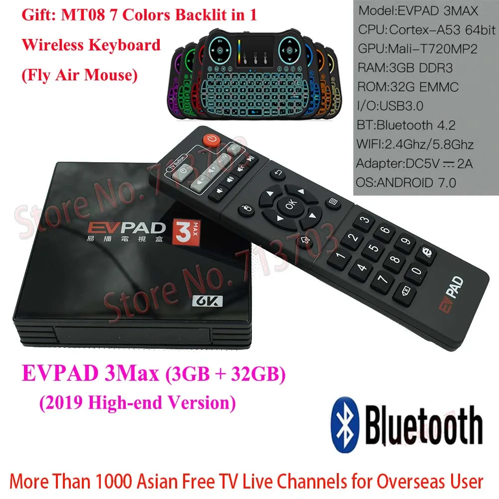 Новый IP TV Evpad 3MAX 3 Max 3GB 32GB 6K Smart Android Box США Испания корейский JP SG HK MY TW Indonesia Sports Free Live