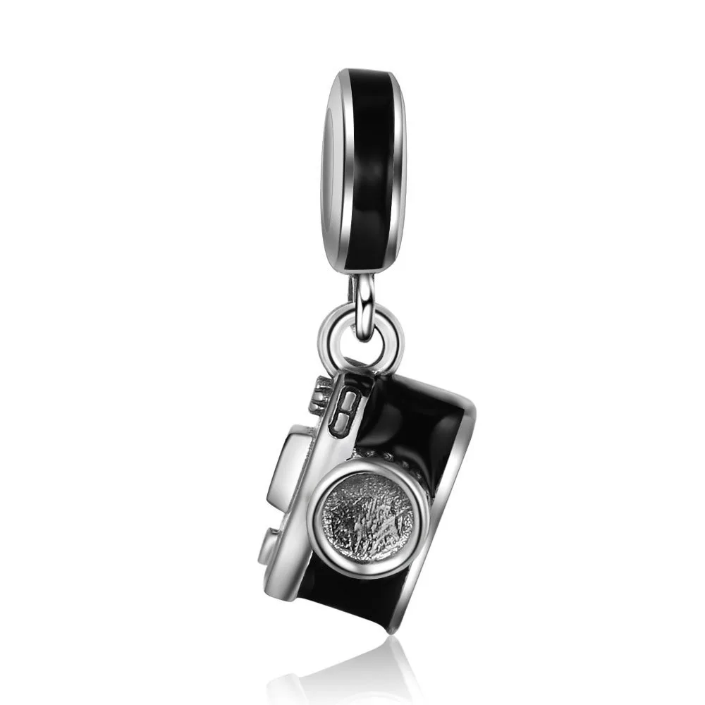 

Authentic 925 Sterling Silver Charm Black Camera Glaze Pendant Beads For Original Pandora Charm Bracelets & Bangles Jewelry