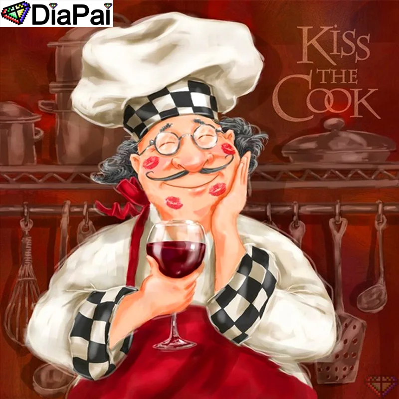 

DiaPai 100% Full Square/Round Drill 5D DIY Diamond Painting "Cartoon chef" Diamond Embroidery Cross Stitch 3D Decor A19989