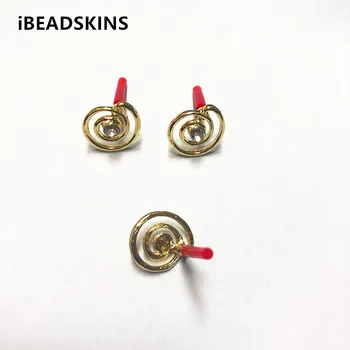 

New arrival!15x14mm 100pcs/lot mix color zinc alloy rhinestone Stud earring/earrings accessories/Earring parts for Jewelry DIY