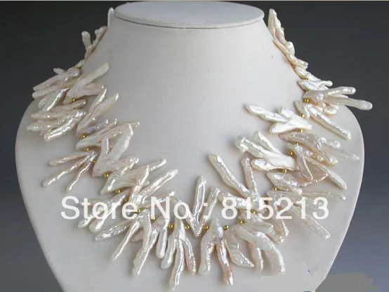 

ddh00363 Rare 18" 30mm white Chicken Foot baroque Freshwater cultured pearl necklace 28% Discount (A0513)