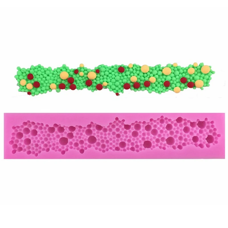 

New design connected Pearls & beads strip Fondant Cake biscuit Mold Silicone Bakeware Chocolate Cookie Mould D420