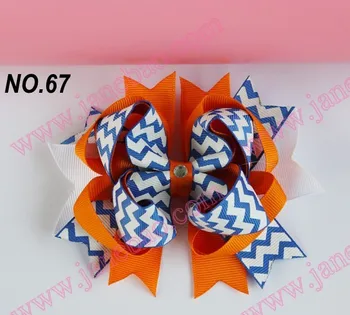 

free shipping fashion 65pcs 4.5'' two layer funky hair bows boutique hair clips popular kids hair accessories