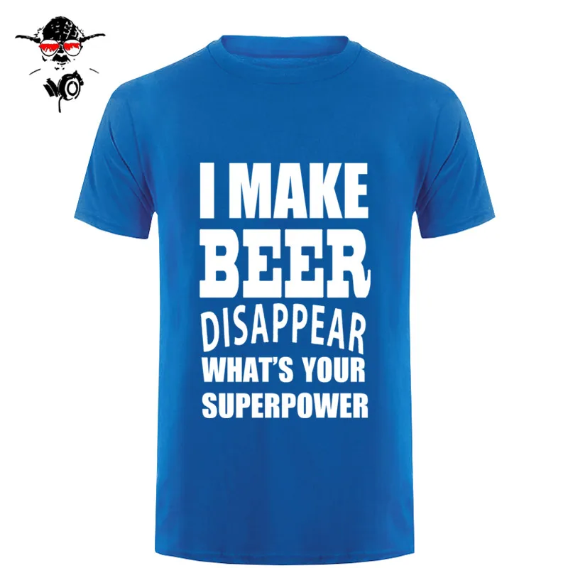 New Funny JOKE I Make Beer Disappear Gift for Dad Grandad T Shirt Men Funny Tshirt Man Clothing Short Sleeve Camisetas T-shirt