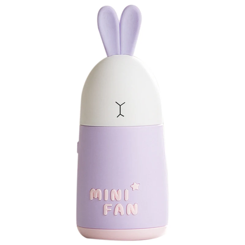 

Portable Handheld Fan Desktop Mini Fan Cute Cartoon Rabbit Ear Shape Fan Charging Fan