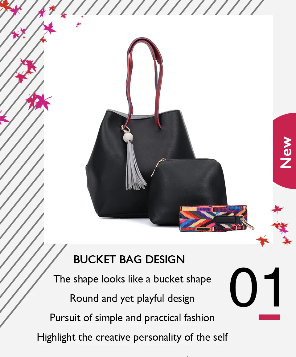 Композитная сумка на плечо для женщин, Лоскутная сумка с кисточками, дамская сумка, двойной цвет, женская сумка, цветные Ремни | VK5173