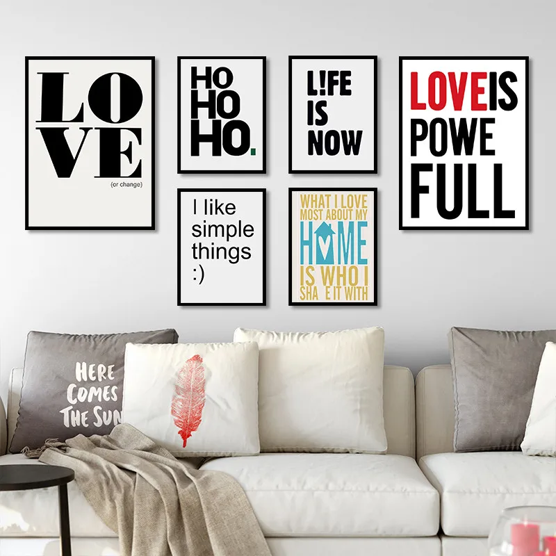 

Hot sale Nordic style Alphabetical arrangement Spoon Art Canvas Poster and Print Canvas Painting Decorative Wall Decor P0048