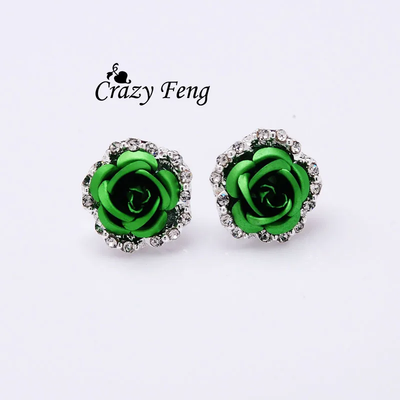 Серьги гвоздики женские с австрийским кристаллом 6 цветов|jewelry led|jewelry gift setgift boxes in