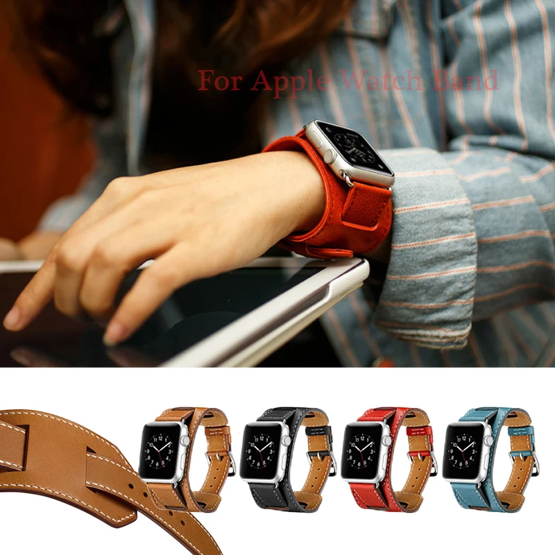 Il Extra Long Cinturino In Vera Pelle Per Apple Watch Band Polsino Tour  Braccialetto di Cuoio Cinturino 38mm e 42mm disponibile|leather watch band  strap|leather strap for panerai watchleather wrist watch strap -