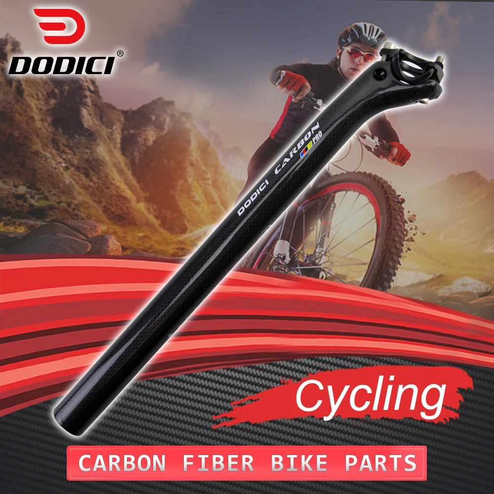 Black 27.2mm 3K Full Carbon Fiber MTB Road Mountain Bike Cycling Seatpost
