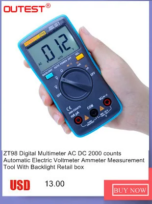 OUTEST Цифровой мультиметр 6000 отсчетов подсветка AC/DC Амперметр Вольтметр Ом портативный тестер мультиметр карманный Напряжение метр