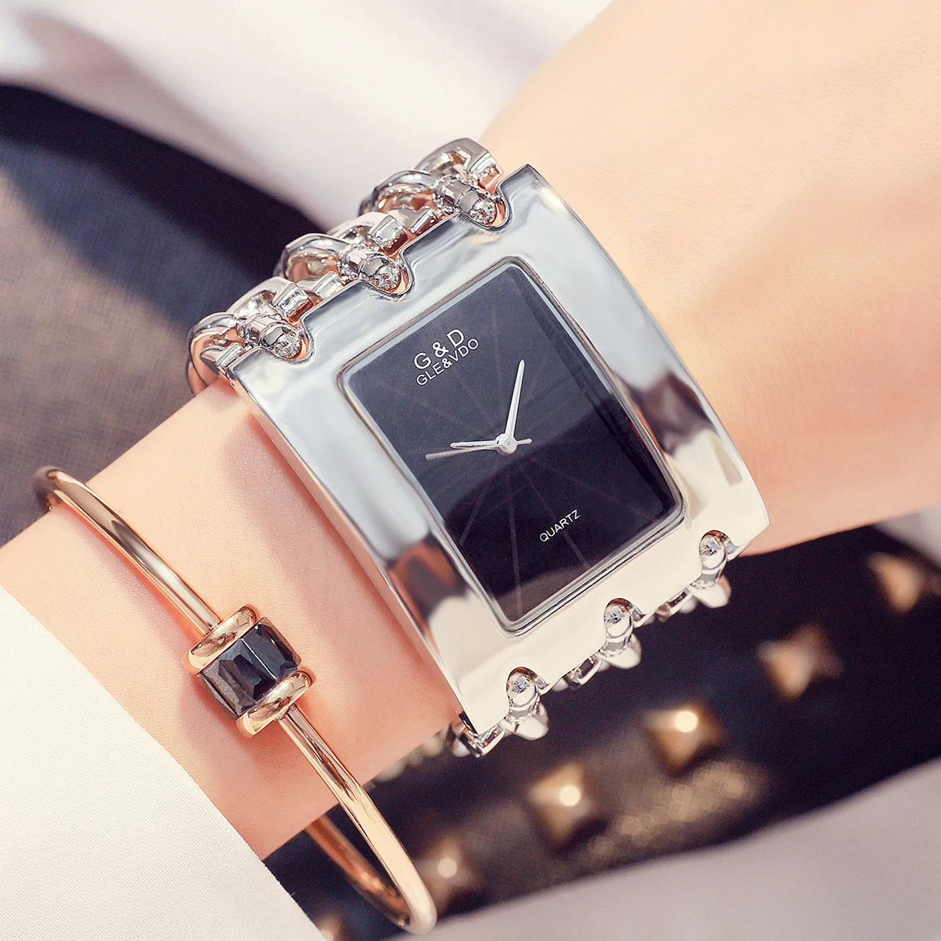 G & D женские наручные часы серебряные кварцевые Relogio Feminino Reloj Mujer лучший бренд