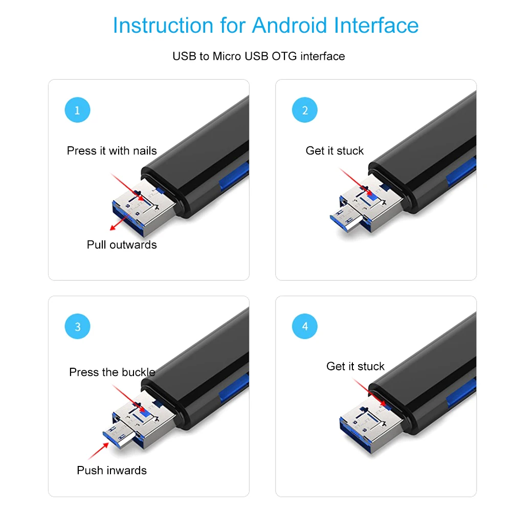 Универсальный 5 в 1 OTG картридер Micro Тип usb-C TF Micro SD Card Reader для телефона компьютер высокое Скорость карты памяти