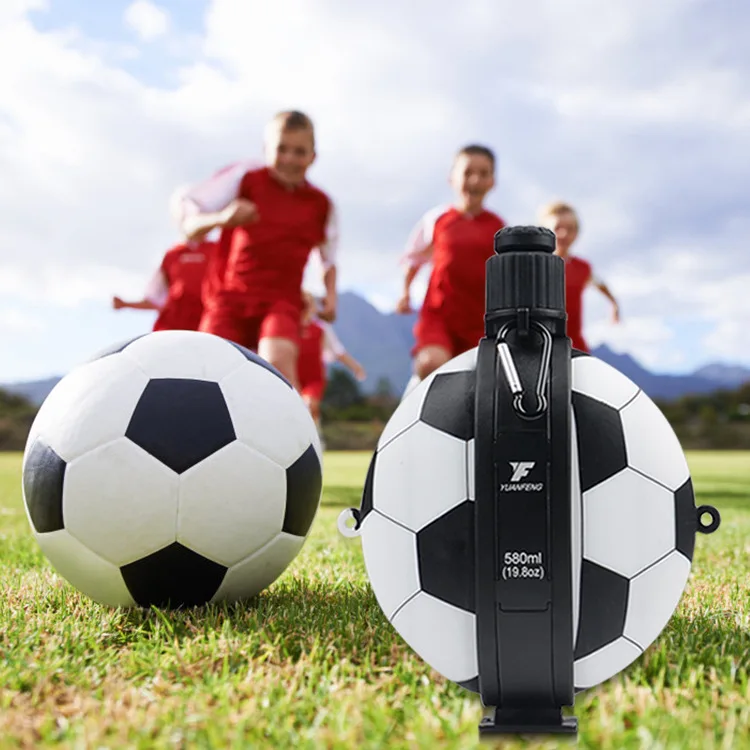 

Creative new product 550ml silicone folding kettle Football fitness cup bicycle riding outdoor sports bottle X-1103B