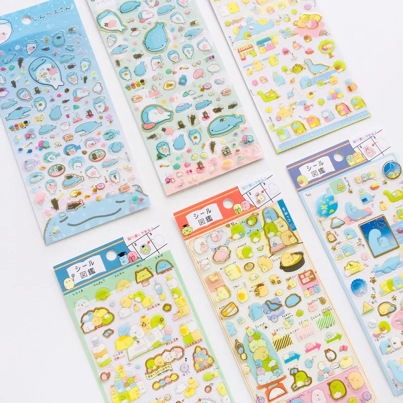 

Japanese cute biological gilding transparent PVC sticker DIY Handbook diary. Memo pad decorative sticker stationery