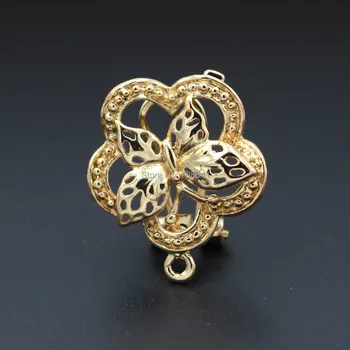 

Clip Earring Post with Loop Hanger 21*25mm Hollow Butterfly Flower DIY Findings for Stud Earrings Jewelry Making Accessories