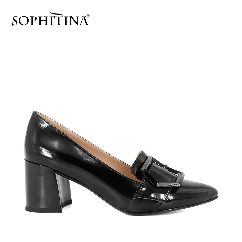 SOPHITINA/Новые осенние женские туфли лодочки модные из лакированной кожи с острым