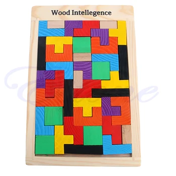 

1Set Tetris Pentominoes Solid Wood Jigsaw Intelligence Wooden Game Toy Gift