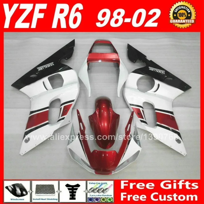OEM сменный комплект обтекателей для 1998 2002 YAMAHA YZF R6 пластиковые детали yzfr6 1999 2000 98 99