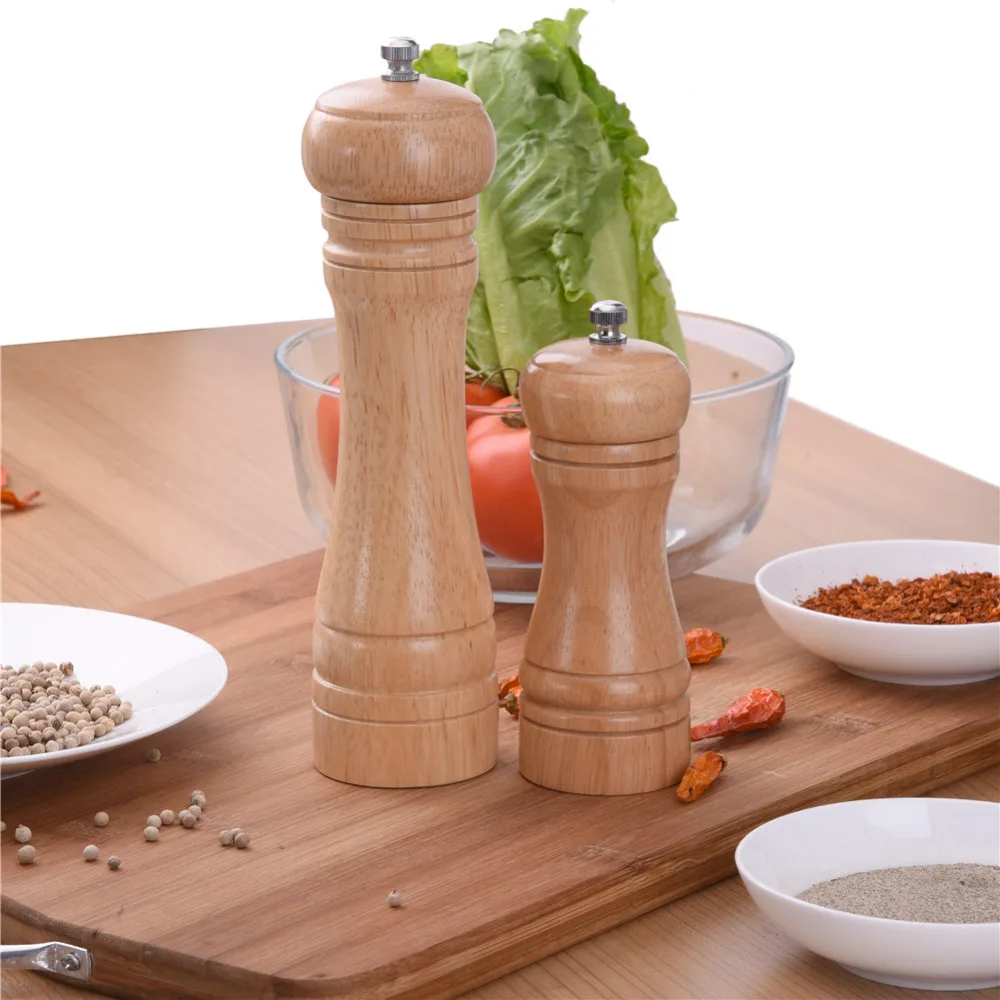 Kitchen tools work well mill Salt And Pepper Grinder Hand Shaker Movement  oak wooden Peppers grinder manual pepper grinders
