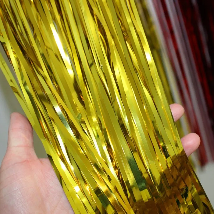 

3M Gold Silver Metallic Foil Tinsel Fringe Curtain Birthday Party Decoration Wedding Photography Backdrop Curtain Photo Props