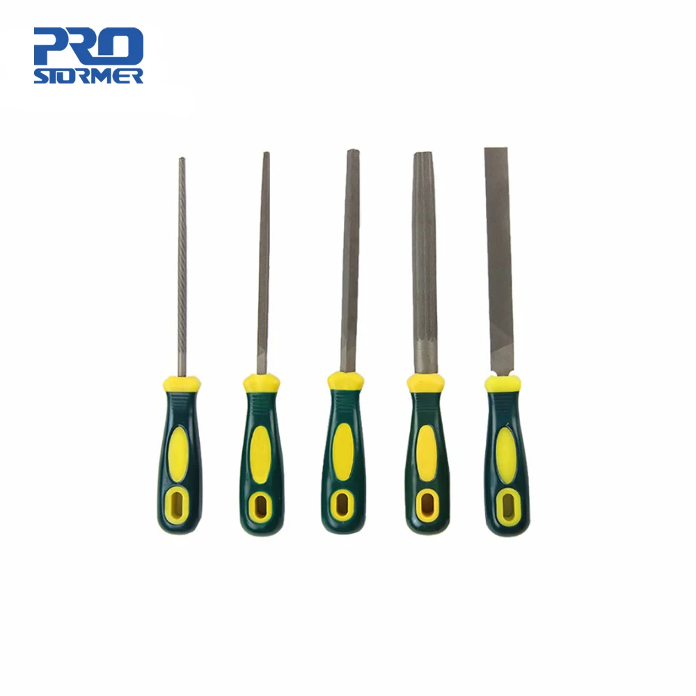 

PROSTORMER 5Pcs Needle Files Sets 200mm Woodworking Polishing Carving Metal Assorted Rasp Mini Files Repair Hand Tools