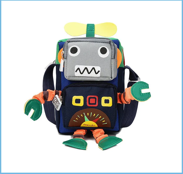 Мультяшная 3D сумка в форме робота для детей, милая школьная дорожная сумка для детского сада, классная маленькая сумка-мессенджер для мальчиков