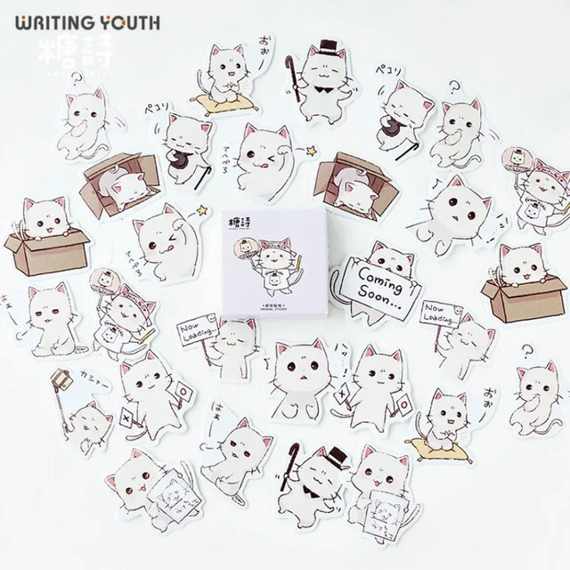 45pcs/set Cute Cartoon Animals Cat Bullet Journal Sticker Scrapbooking Child Diary Stickers Student Supplies Stationary - Color: 11