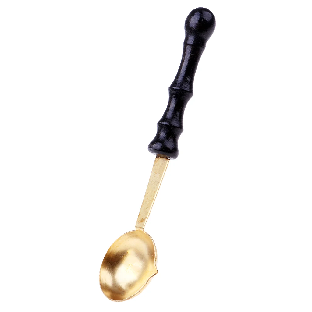 Stamp Sealing Wax Spoon Retro Wood Handle Wax Heating Accessories Tool Spoon Sealing Wax Spoon