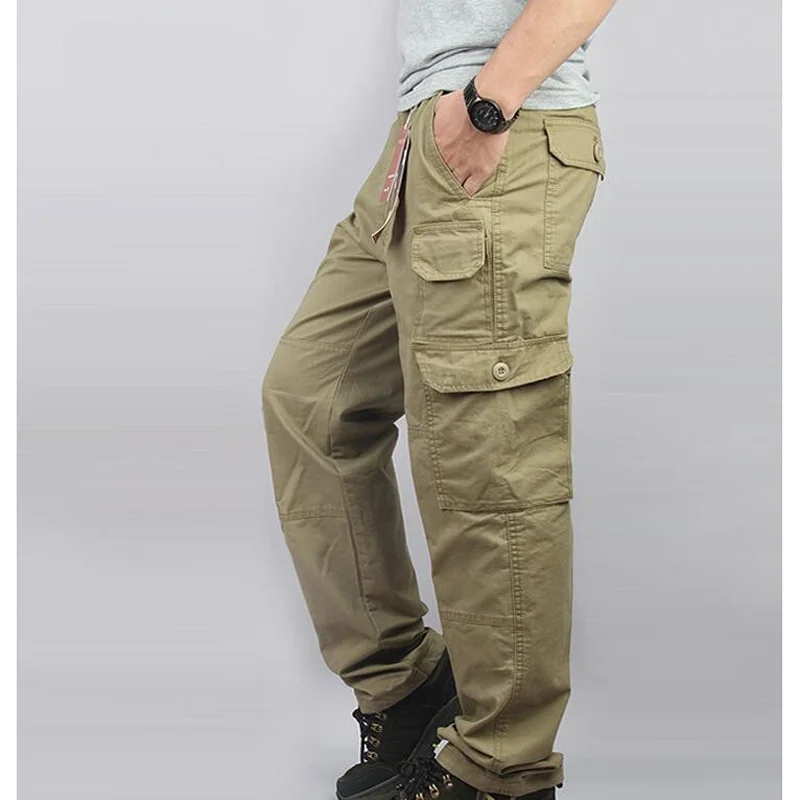 Мужские свободные брюки, хлопок, длина, карго, комбинезон, повседневные мужские брюки размера плюс, M L XL 2XL 3XL 4XL 5XL, 6XL