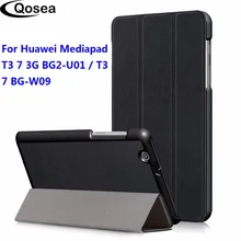 Qosea для huawei Mediapad T3 7 3g BG2-U01 из искусственной кожи смарт-чехол-подставка для huawei Mediapad T3 7 3g BG2-W09 планшетный ПК чехол