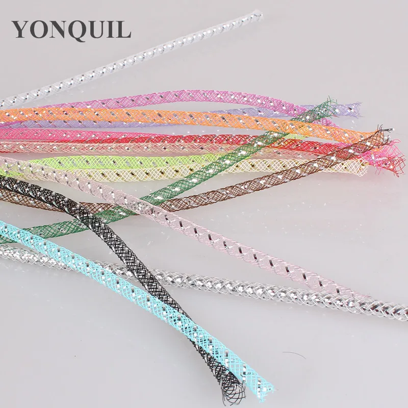 

High Quality DIY Handwork Metallic 4Mm Tubular Horsehair Crinoline Tube Crin Braid Trimming 200Yards/Lot 8Colors/Lot 25Yards/Lot